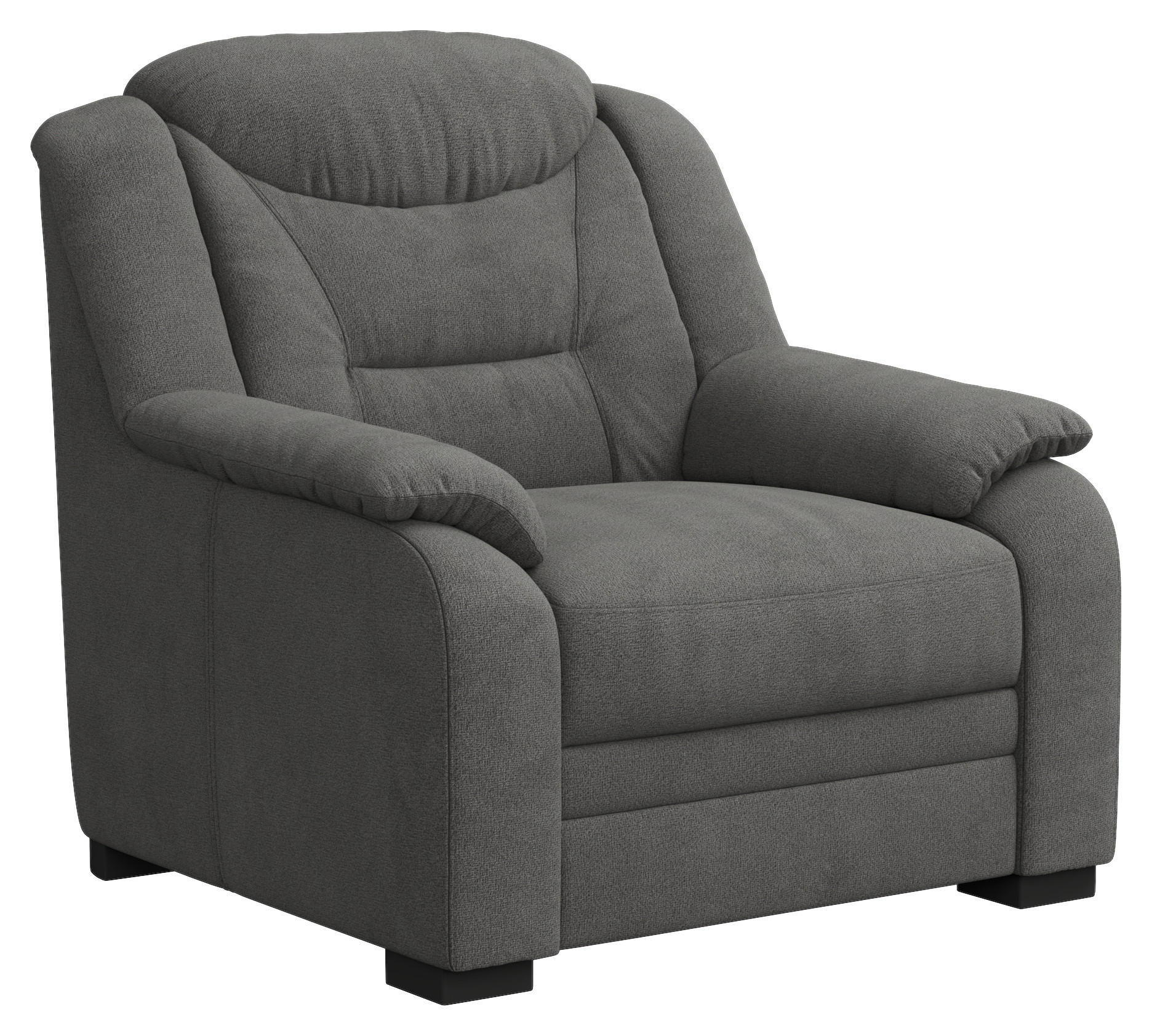 SESSEL in Chenille Anthrazit - Anthrazit/Schwarz, Basics, Kunststoff/Textil (97/99/99cm) - MID.YOU