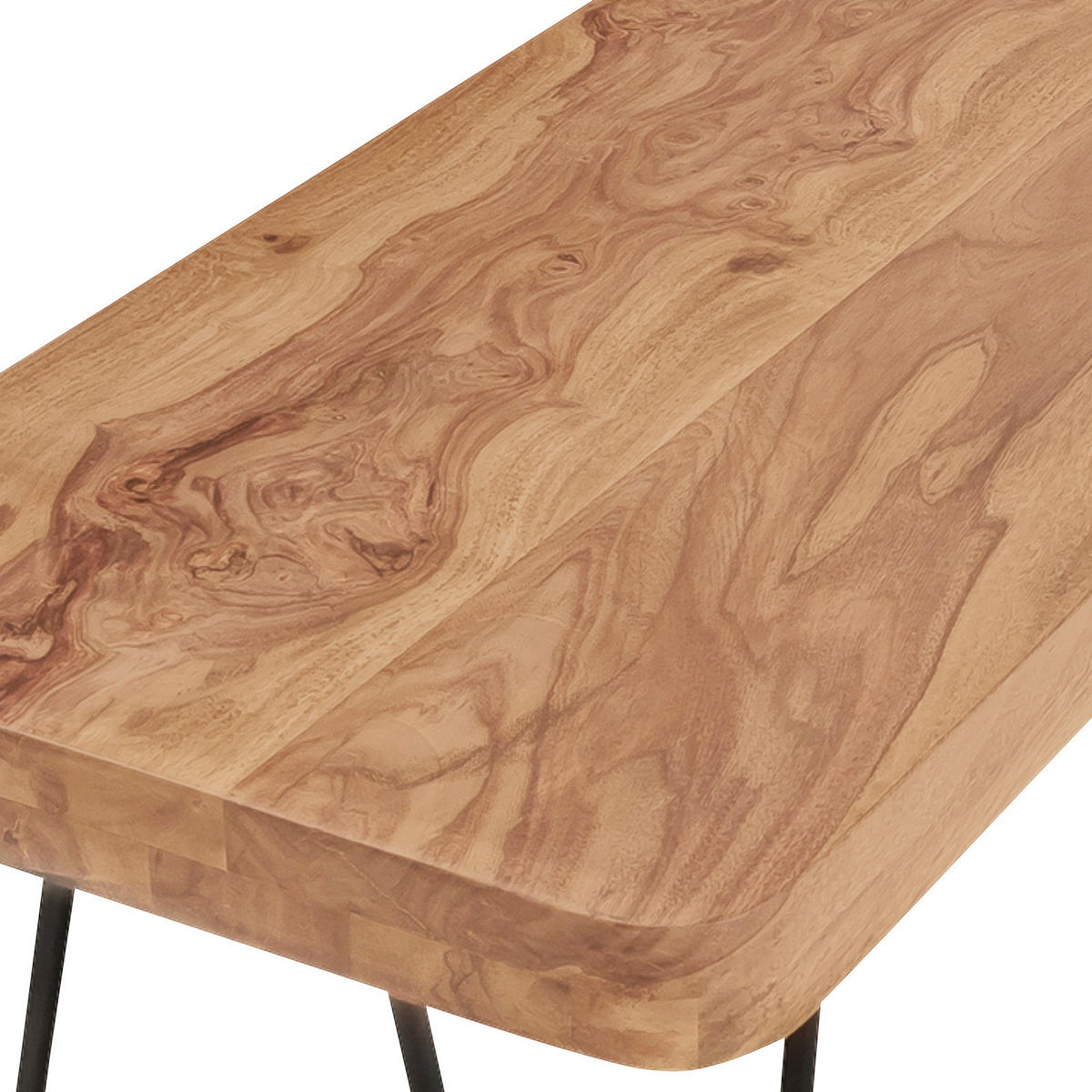 SITZBANK in Holz Akaziefarben  - Schwarz/Akaziefarben, Modern, Holz/Metall (160/45/40cm) - MID.YOU