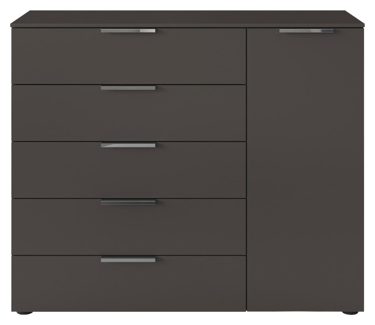 BYRÅ 120/100/42 cm  - kromfärg/grafitfärgad, Modern, metall/trämaterial (120/100/42cm) - Rauch Möbel