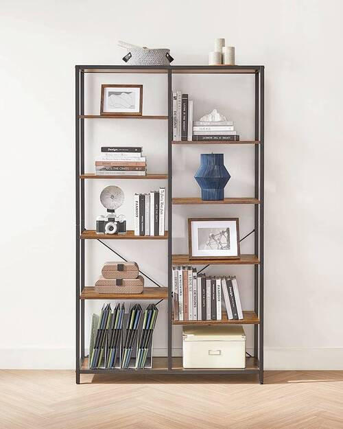 BÜCHERWAND  100/170/30 cm Braun, Schwarz  - Schwarz/Braun, Basics, Holzwerkstoff/Metall (100/170/30cm) - Boxxx