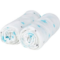 LÁTKOVÁ PLENKA - bílá/tyrkysová, Basics, textil (120/120cm) - My Baby Lou