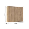 DREHTÜRENSCHRANK 251/223/60 cm 5-türig Sonoma Eiche  - Silberfarben/Sonoma Eiche, Design, Holzwerkstoff/Kunststoff (251/223/60cm) - Novel