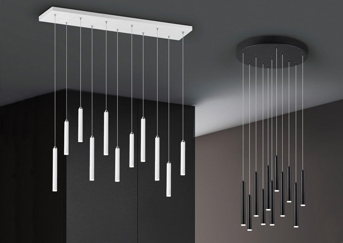 ZÁVESNÉ LED SVIETIDLO,  115/150/15 cm - biela, Trend, kov (115/150/15cm)