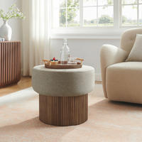 HOCKER Struktur Braun, Walnussfarben  - Walnussfarben/Braun, MODERN, Textil (50/43/50cm) - Livetastic