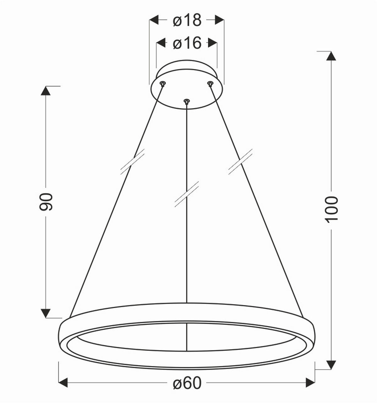 LED-HÄNGELEUCHTE 60/60/115 cm  - Goldfarben, Design, Metall (60/60/115cm)