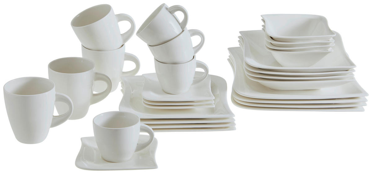 KOMBINOVANI SERVIS  La Musica   28 delova     - bela, Konvencionalno, keramika - Novel