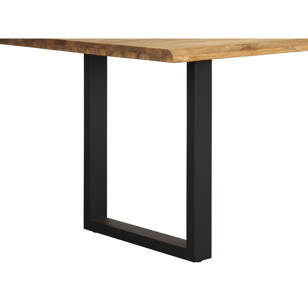 Thumbnail - Amatio Gartentisch, Anthrazit, Teak, Holz, Metall, Teakholz, massiv, rechteckig, U-Form, 100x76x220 cm, Gartenmöbel, Gar...