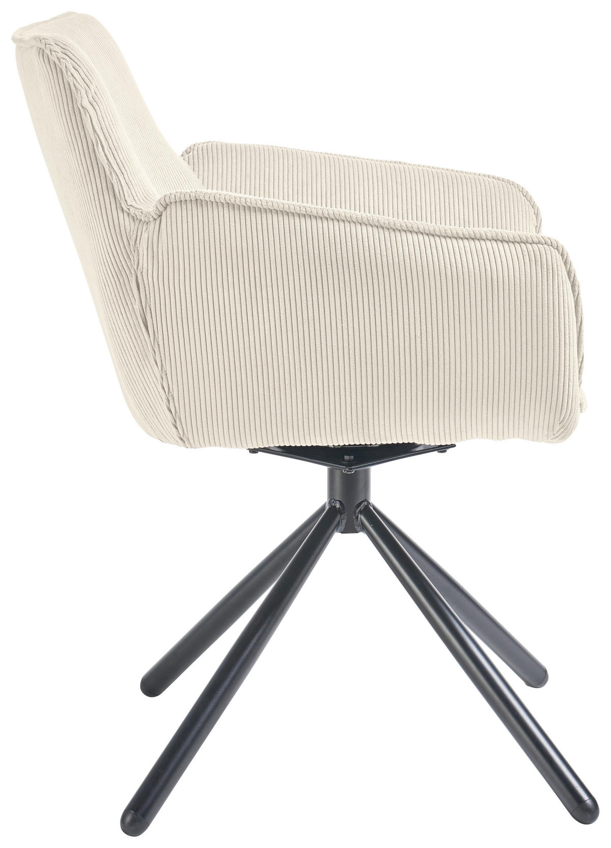 ARMLEHNSTUHL  in Cord  - Creme/Schwarz, Design, Textil/Metall (60/84/65cm) - SetOne by Musterring