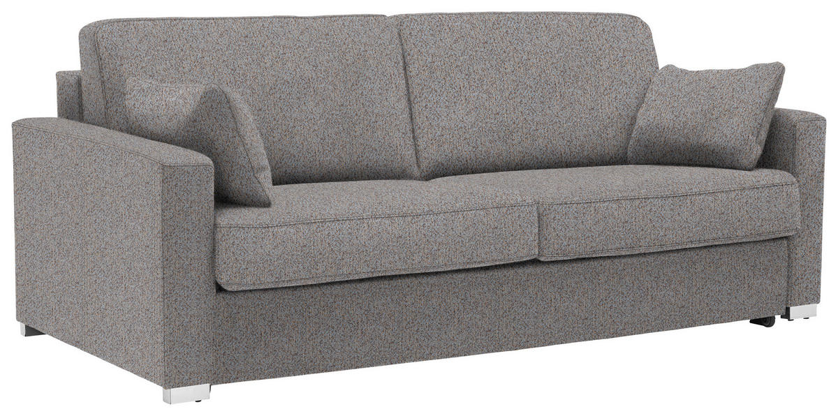 SCHLAFSOFA in Textil Blau, Braun  - Chromfarben/Blau, Konventionell, Textil/Metall (208/86/97cm) - Novel