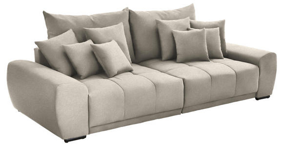 BIGSOFA in Samt Beige  - Beige/Schwarz, KONVENTIONELL, Holz/Textil (280/67/120cm) - Carryhome