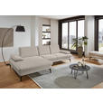 ECKSOFA in Chenille, Mikrofaser Ecru  - Ecru/Schwarz, Design, Textil/Metall (157/299cm) - Dieter Knoll