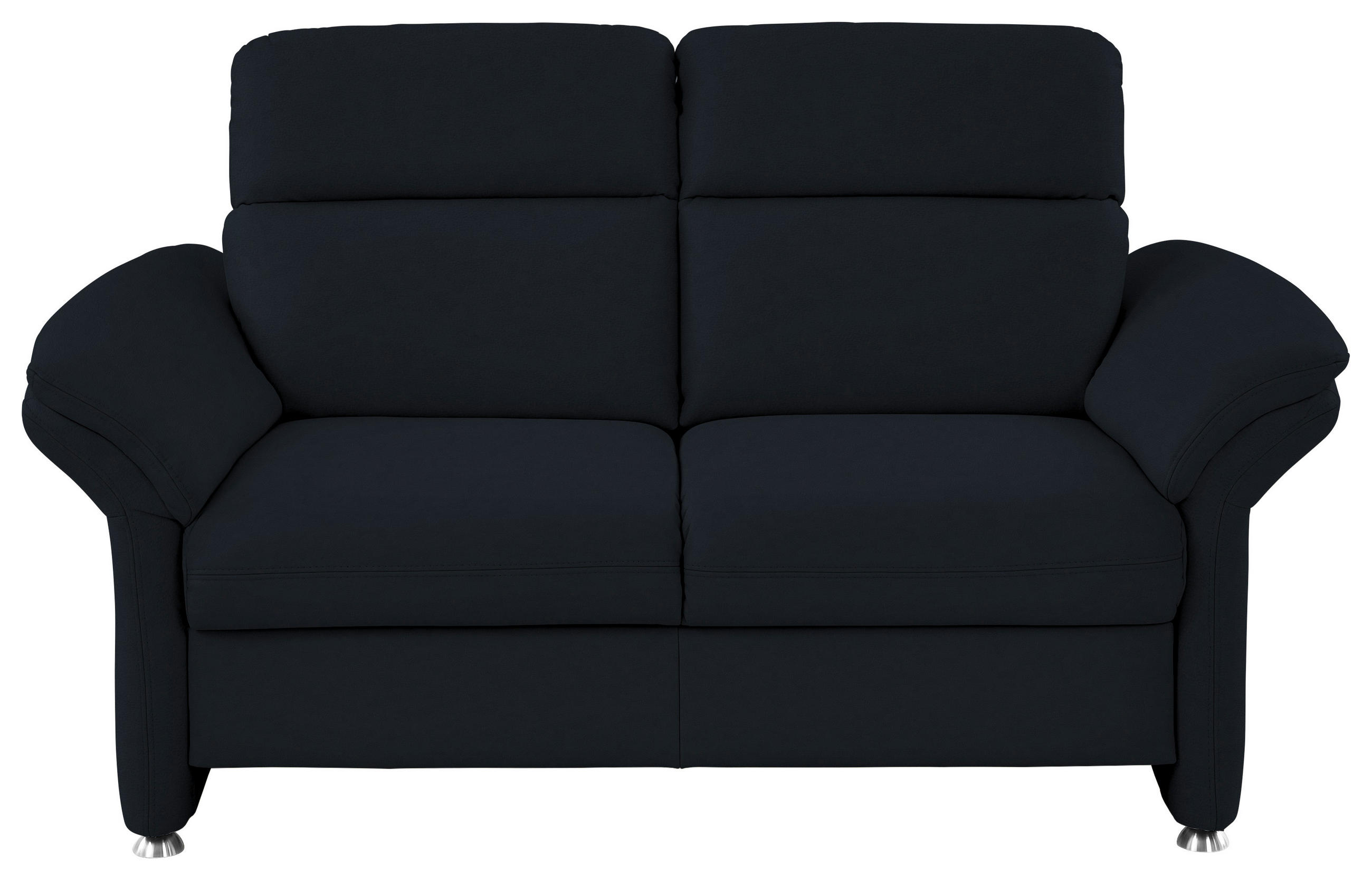 2-SITZER-SOFA Echtleder Dunkelblau  - Alufarben/Dunkelblau, Konventionell, Leder/Metall (170/96/92cm) - Beldomo Premium