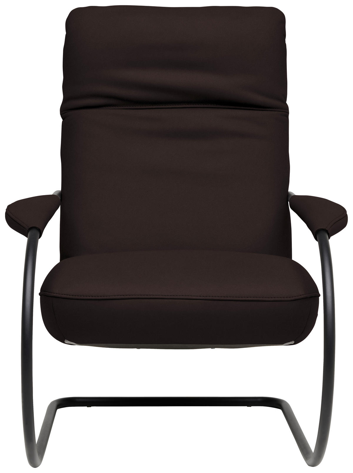 SESSEL in Echtleder Dunkelbraun  - Dunkelbraun/Schwarz, Design, Leder/Metall (80/104/99cm) - Koinor