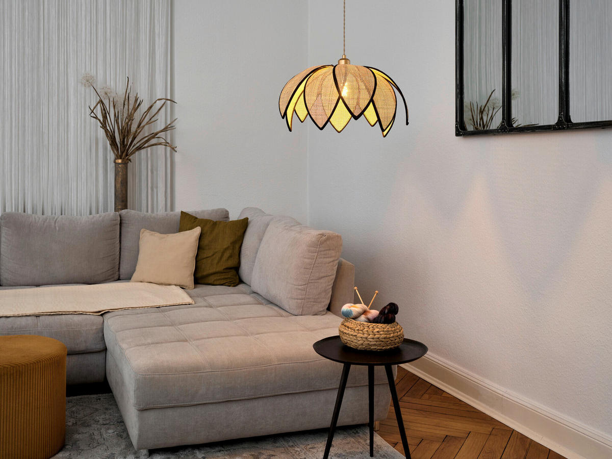HÄNGELEUCHTE 48/134 cm  - Beige, Basics, Holz/Metall (48/134cm) - Osram