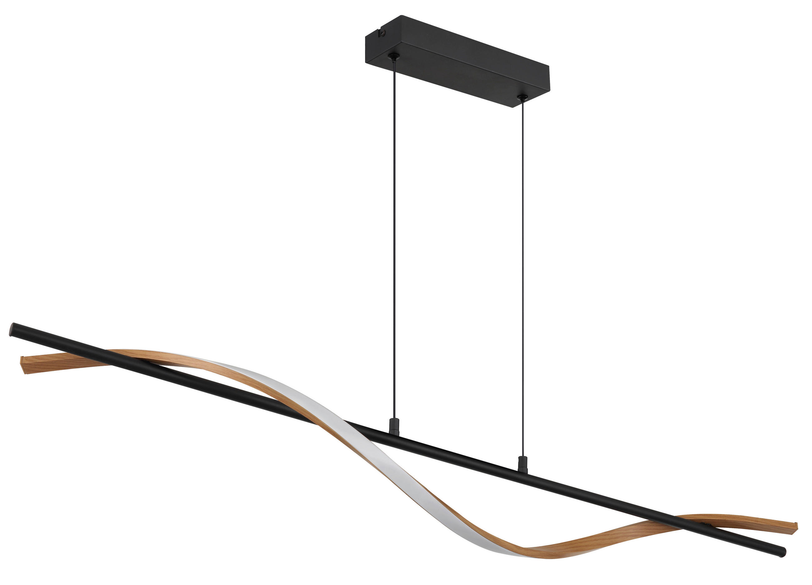 LED-DECKENLEUCHTE 115/14/17 cm   - Schwarz/Braun, Design, Kunststoff/Metall (115/14/17cm) - Globo