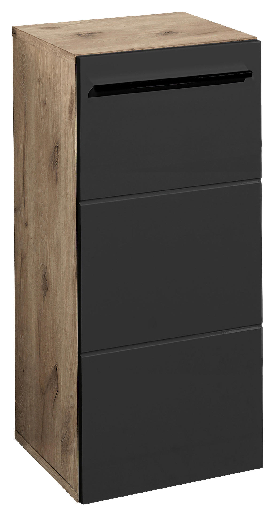 Mid.you Unterschrank Schwarz, Eiche 34x72x31 cm