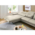 ECKSOFA in Echtleder Ecru  - Ecru/Schwarz, Design, Leder/Metall (193/332cm) - Dieter Knoll