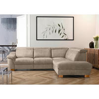 ECKSOFA Mikrofaser Taupe  - Taupe/Naturfarben, Design, Holz/Textil (276/238cm) - Livetastic