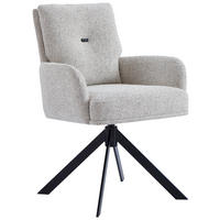 Scaun Cu Brațe din metal, textil, bej, negru,  - bej/negru, Design, metal/textil (60,5/88/67cm) - Novel