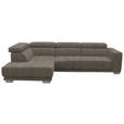 ECKSOFA  in Chenille Hellbraun  207/301 cm  - Chromfarben/Hellbraun, Design, Textil (207/301cm) - Xora