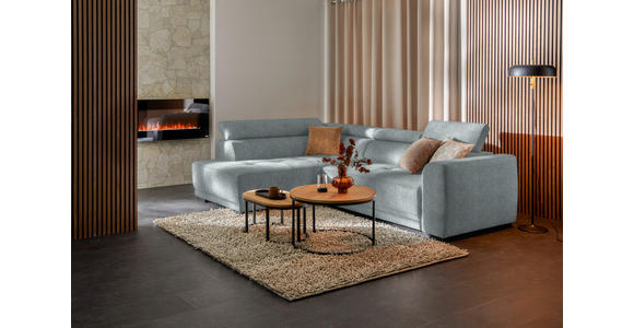 ECKSOFA in Struktur Grau 205/284 cm - Schwarz/Grau, Design, Kunststoff/Textil (205/284cm) - Xora