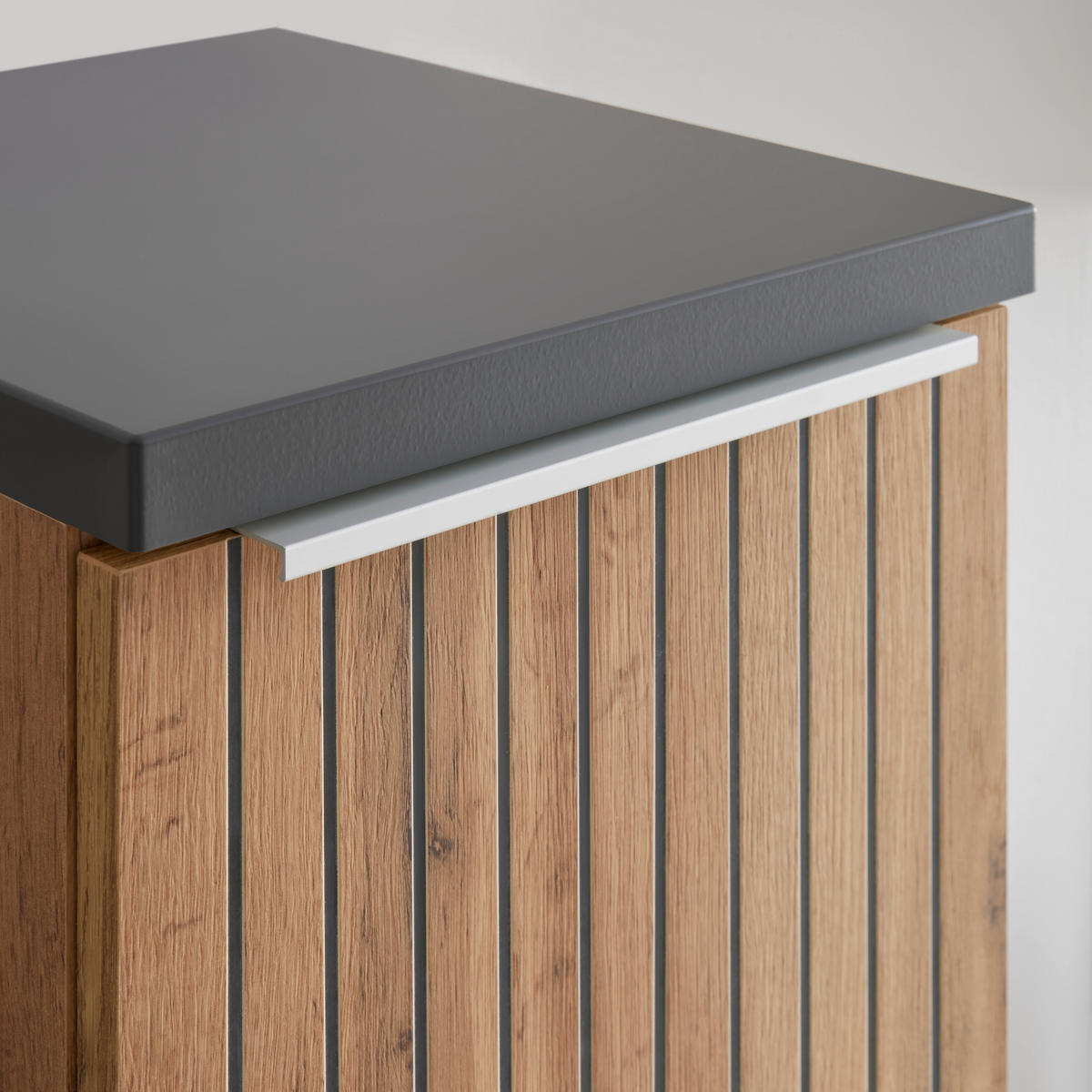 Midischrank Jakarta 30/130/35 cm  - Eiche Wotan/Schwarz, MODERN, Holzwerkstoff/Kunststoff (30/130/35cm) - Held