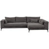 ECKSOFA in Cord Grau  - Schwarz/Grau, Design, Textil/Metall (313/172cm) - Livetastic