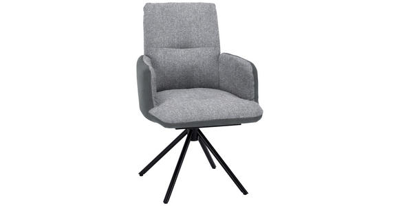 ARMLEHNSTUHL  , Lederauswahl, Stoffauswahl, Typenauswahl  , Flachgewebe  ,  - Blau/Dunkelgrau, Design, Textil/Metall (58/91/62cm) - Dieter Knoll