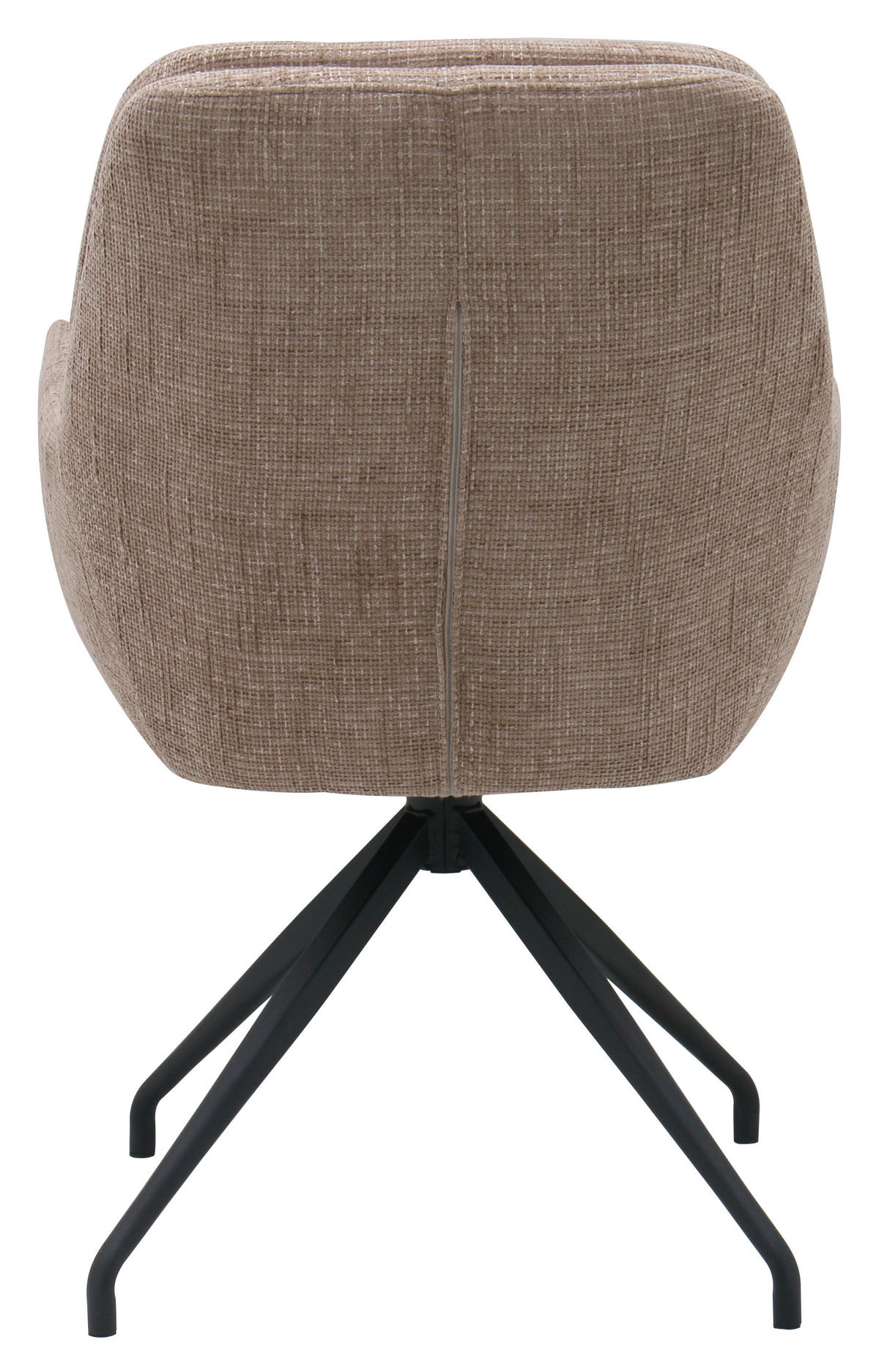 ARMLEHNSTUHL  Sitzfläche 360° drehbar, automatische Rückholfunktion Webstoff  Schwarz, Hellbraun  - Hellbraun/Schwarz, MODERN, Textil/Metall (58/89/67cm) - Livetastic