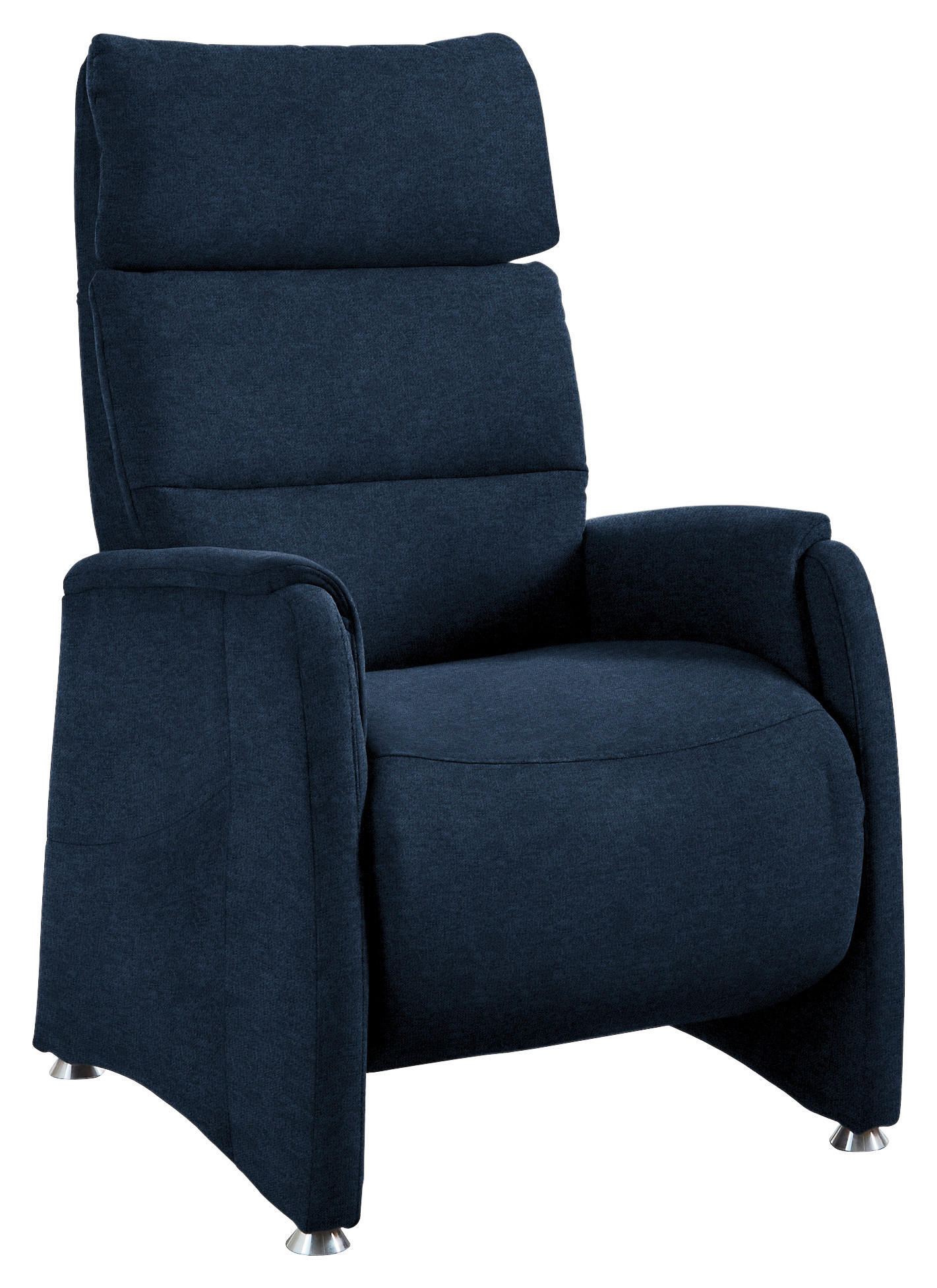 RECLINERFÅTÖLJ i flatväv blå  - aluminiumfärg/blå, Klassisk, metall/textil (69/111/83cm) - Livetastic