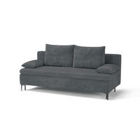 SCHLAFSOFA ROXY in Flachgewebe Dunkelgrau  - Dunkelgrau/Schwarz, Design, Textil/Metall (200/96/93cm) - MID.YOU