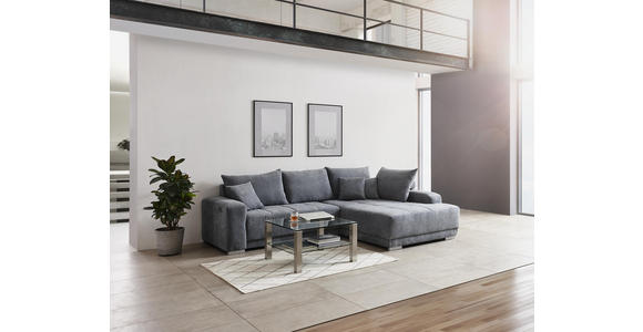 Wohnlandschaft inkl.Funktionen Hellgrau - Silberfarben/Hellgrau, KONVENTIONELL, Holz/Textil (294/195cm) - Cantus