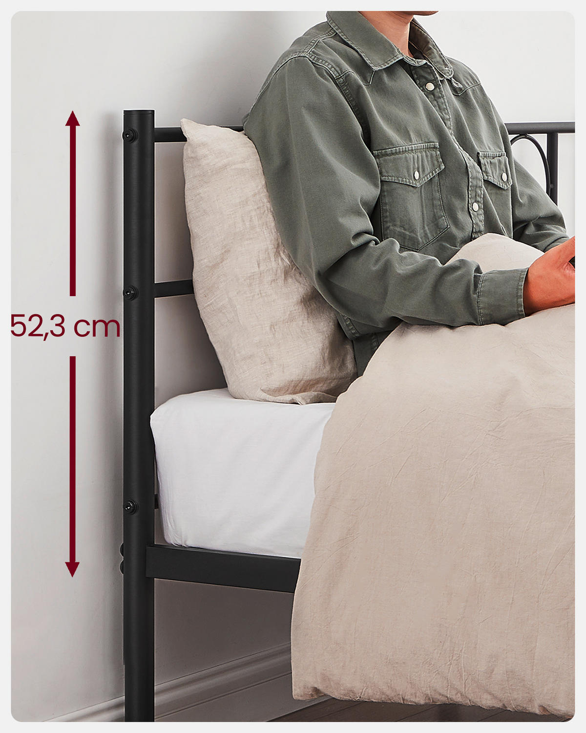 KOVOVÁ POSTEĽ - čierna, Basics, kov (140/200cm) - Boxxx