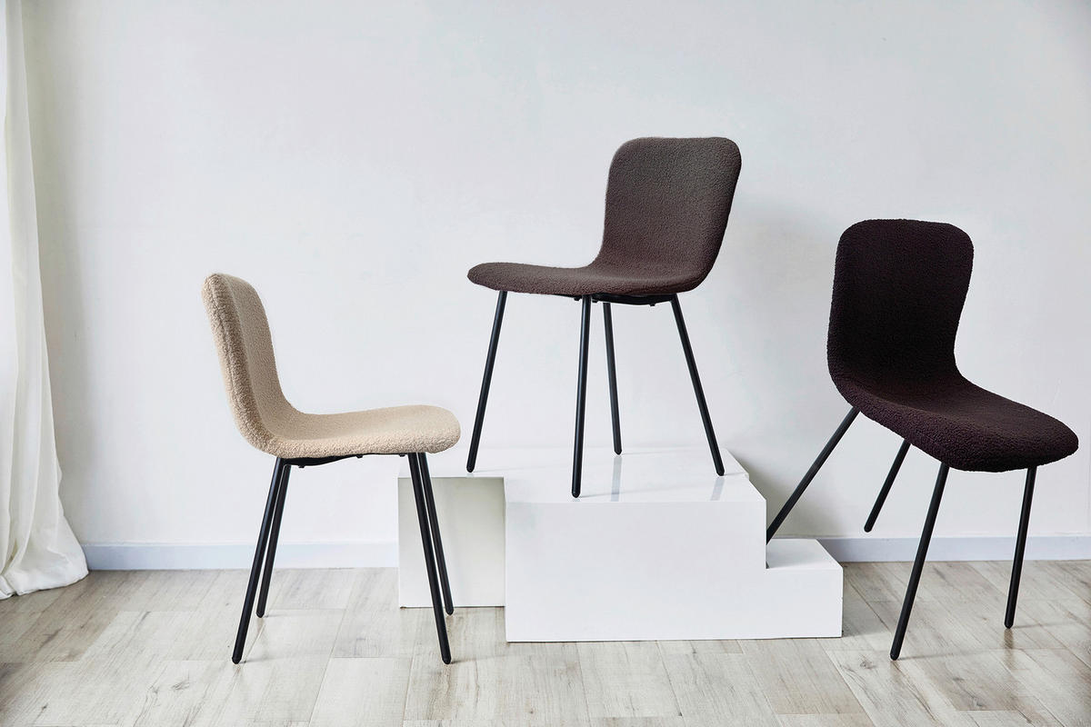 SADA STOLIČIEK 4 kus - čierna/svetlosivá, Modern, kov/textil (44/79/52cm) - Livetastic