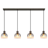 HÄNGELEUCHTE Kairo 105/15/120 cm  - Chromfarben/Schwarzchrom, Design, Glas/Kunststoff (105/15/120cm) - Globo
