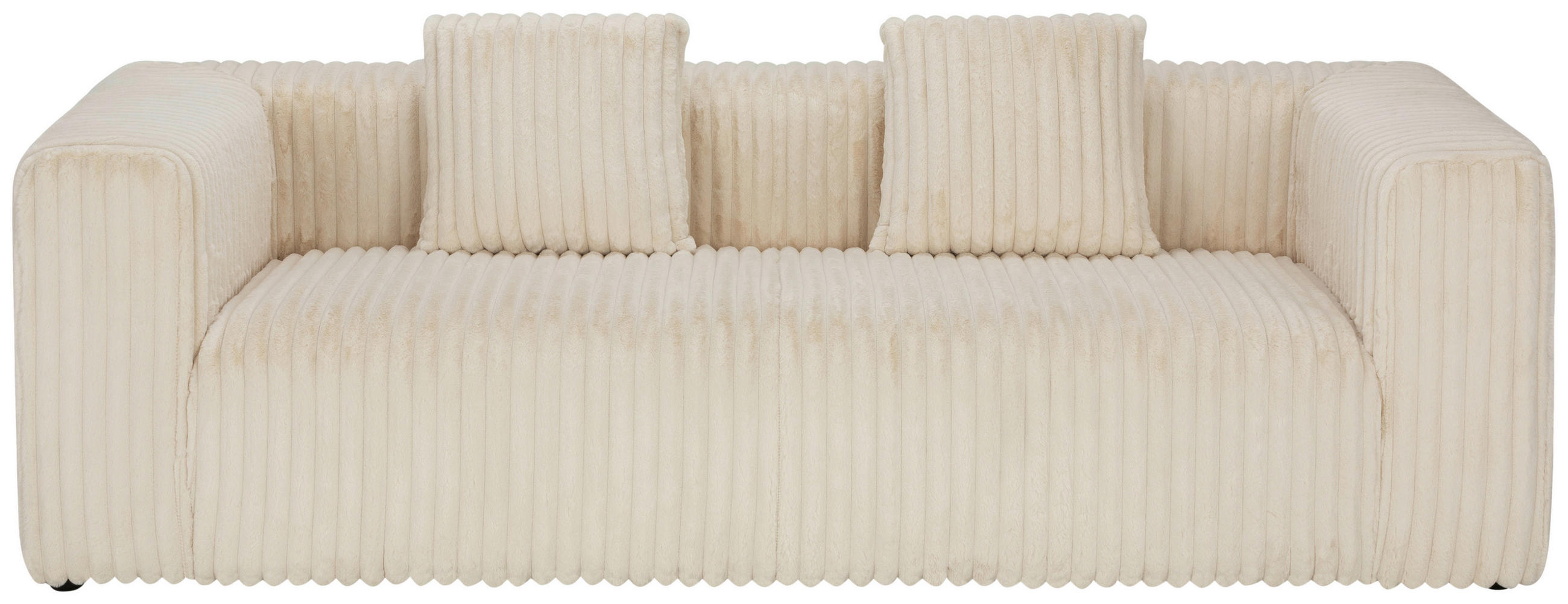 SOFA Cord Beige  - Beige/Schwarz, MODERN, Kunststoff/Textil (224/68/99cm) - MID.YOU