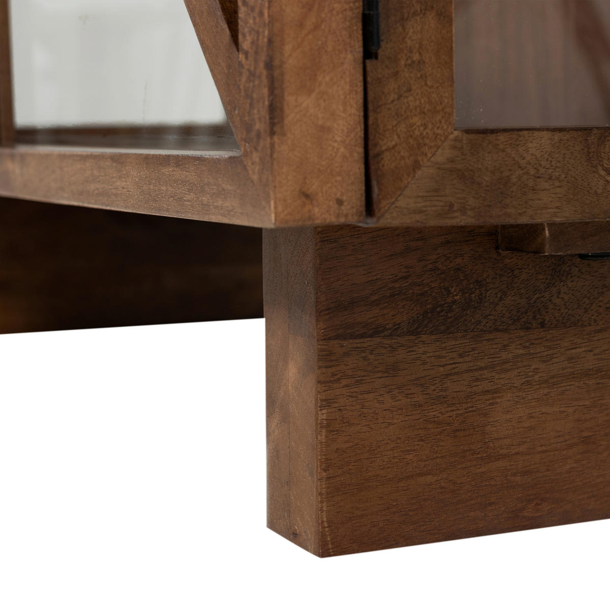 VITRINE  in vollmassiv Mangoholz Braun  - Braun, Design, Glas/Holz (40/137/39cm) - Livetastic