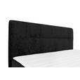 BOXSPRINGBETT 180/200 cm,  in Schwarz, Topper, H2 + H2 = mittel  - Schwarz, Design, Textil/Metall (180/200cm) - Esposa