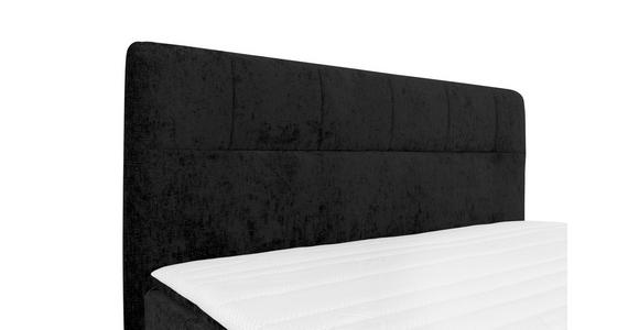 BOXSPRINGBETT 180/200 cm,  in Schwarz, Topper, H2 + H2 = mittel  - Schwarz, Design, Textil/Metall (180/200cm) - Esposa