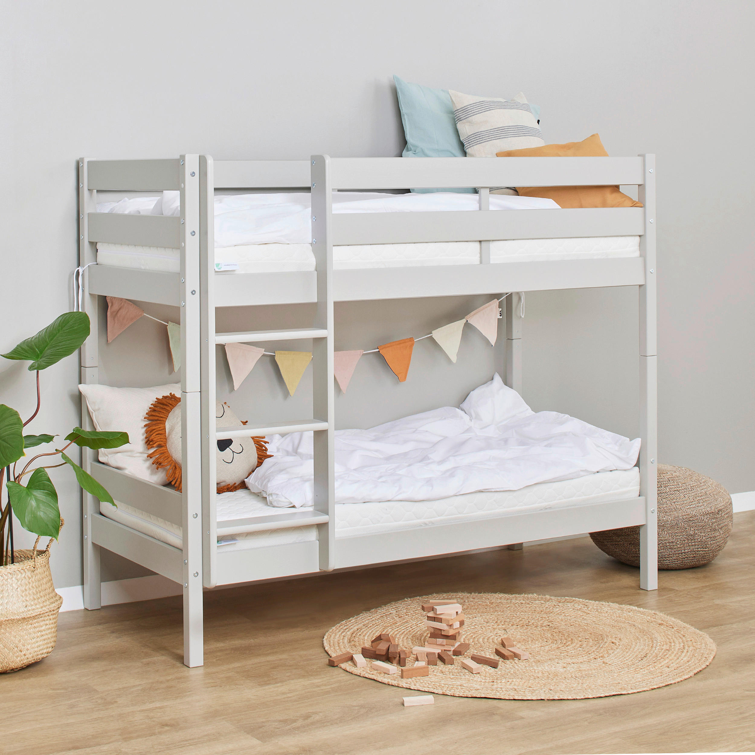 ETAGENBETT - Naturfarben/Grau, MODERN, Holz (70/160cm) - MID.YOU