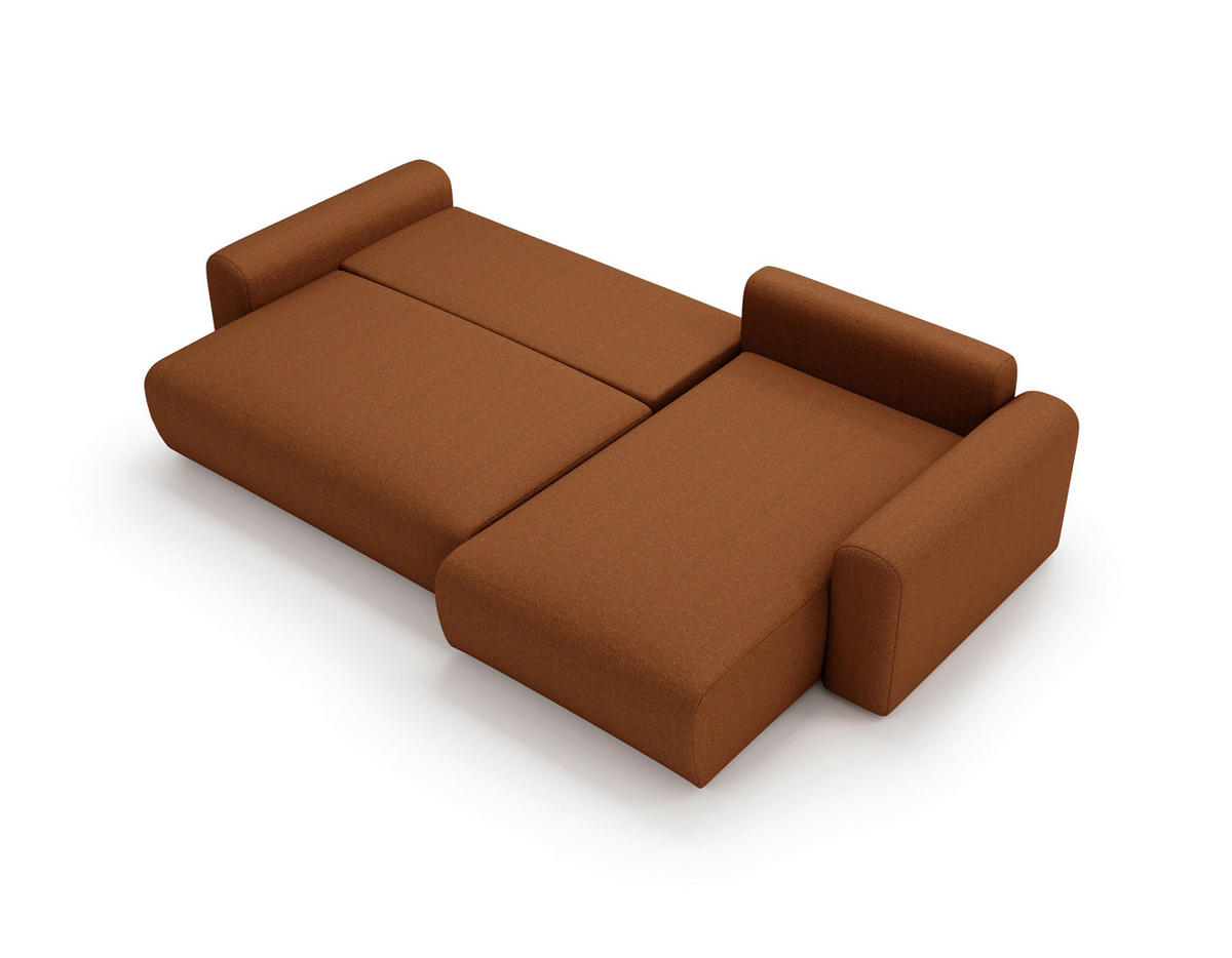 ECKSOFA Rostfarben  - Rostfarben/Creme, Design, Kunststoff/Textil (246/150cm) - Livetastic