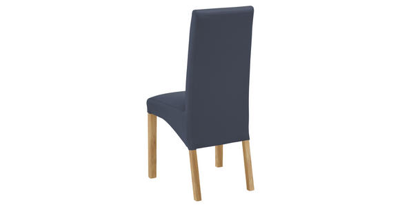STUHL Lederlook Eichefarben, Dunkelblau - Eichefarben/Dunkelblau, KONVENTIONELL, Holz/Textil (47/102/57cm) - Carryhome