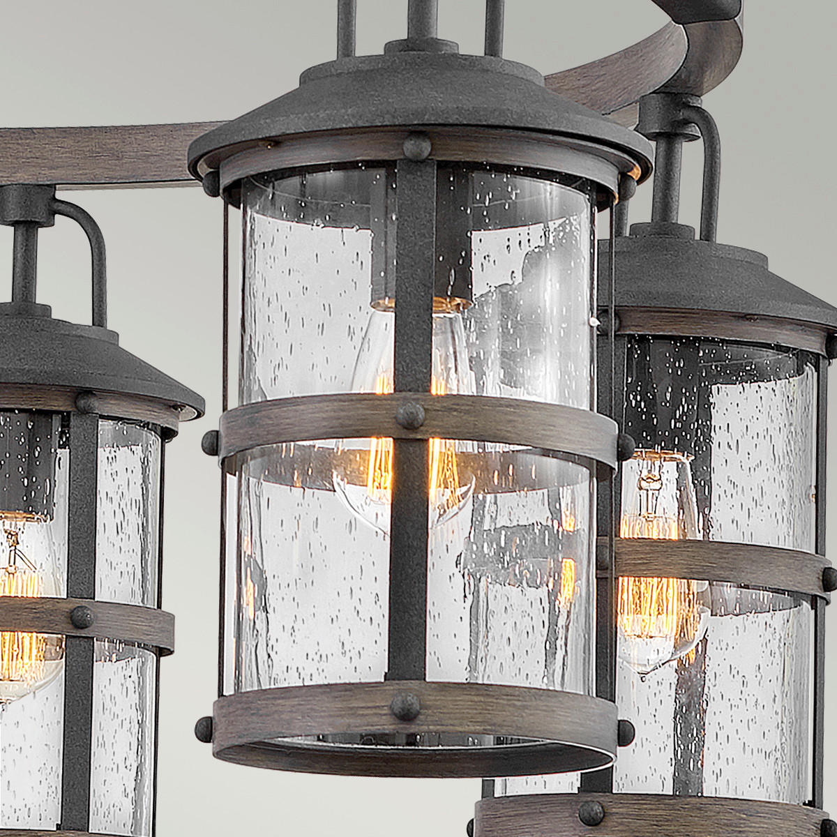 KRONLEUCHTER 94.9/92.7 cm    - Zinkfarben/Grau, Konventionell, Glas/Metall (94.9/92.7cm) - Elstead Lighting