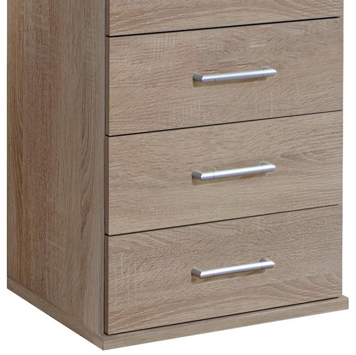 KOMODA, barvy dubu, 46/103/40 cm - barvy dubu/barvy hliníku, Konvenční, kompozitní dřevo/plast (46/103/40cm) - MID.YOU