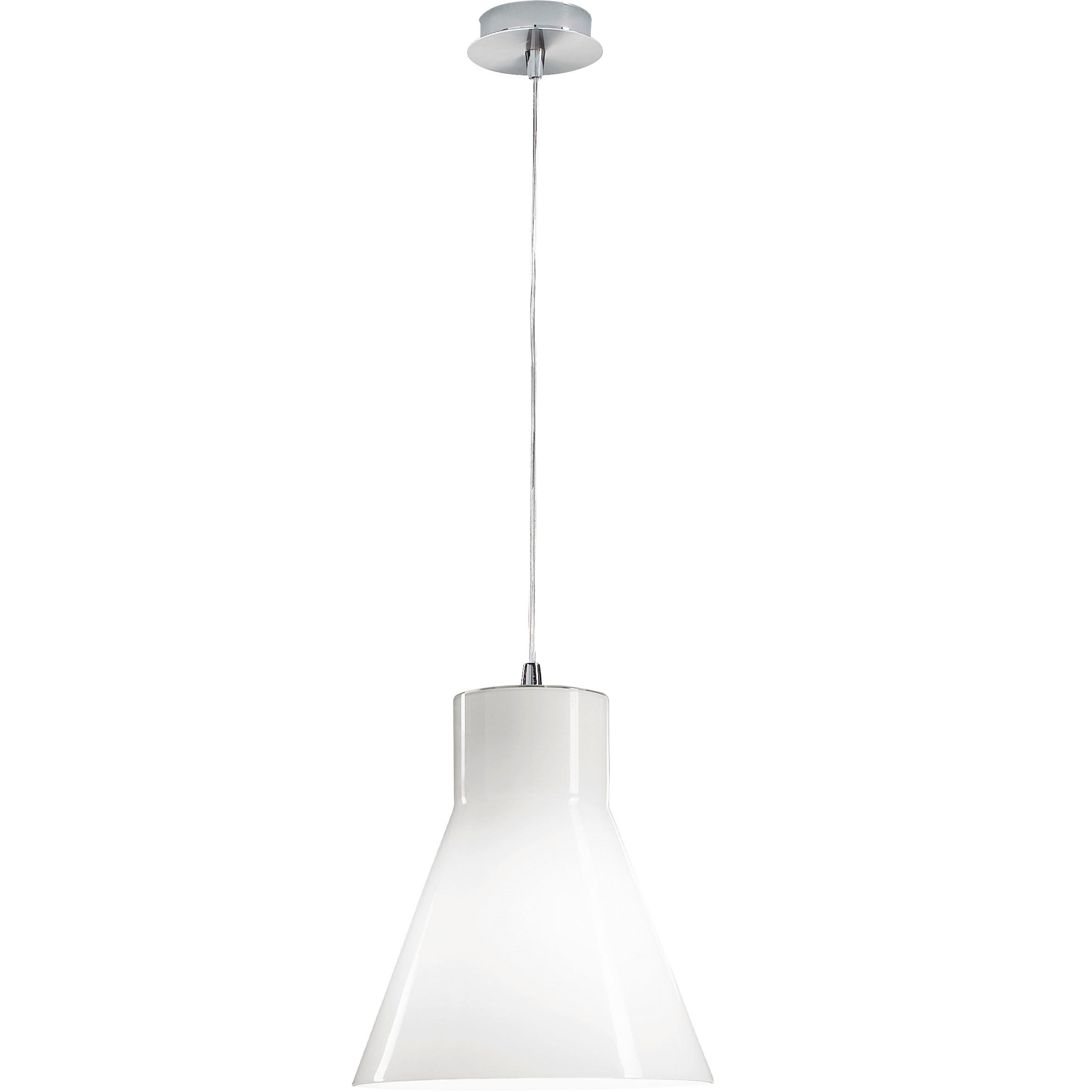 PENDELLEUCHTE Diana 23/200 cm   - Weiß, Design, Glas/Metall (23/200cm) - Fabas Luce