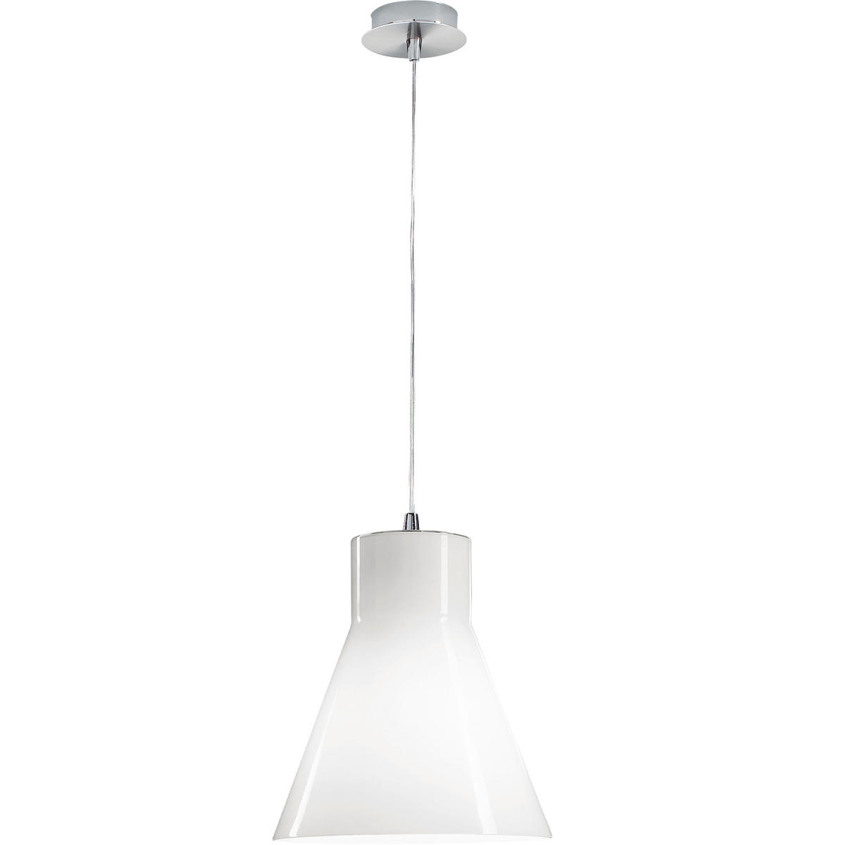 PENDELLEUCHTE Diana 23/200 cm   - Weiß, Design, Glas/Metall (23/200cm) - Fabas Luce