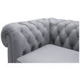 CHESTERFIELD-SOFA Webstoff Hellgrau  - Wengefarben/Hellgrau, LIFESTYLE, Holz/Textil (206/76,5/96cm) - Landscape
