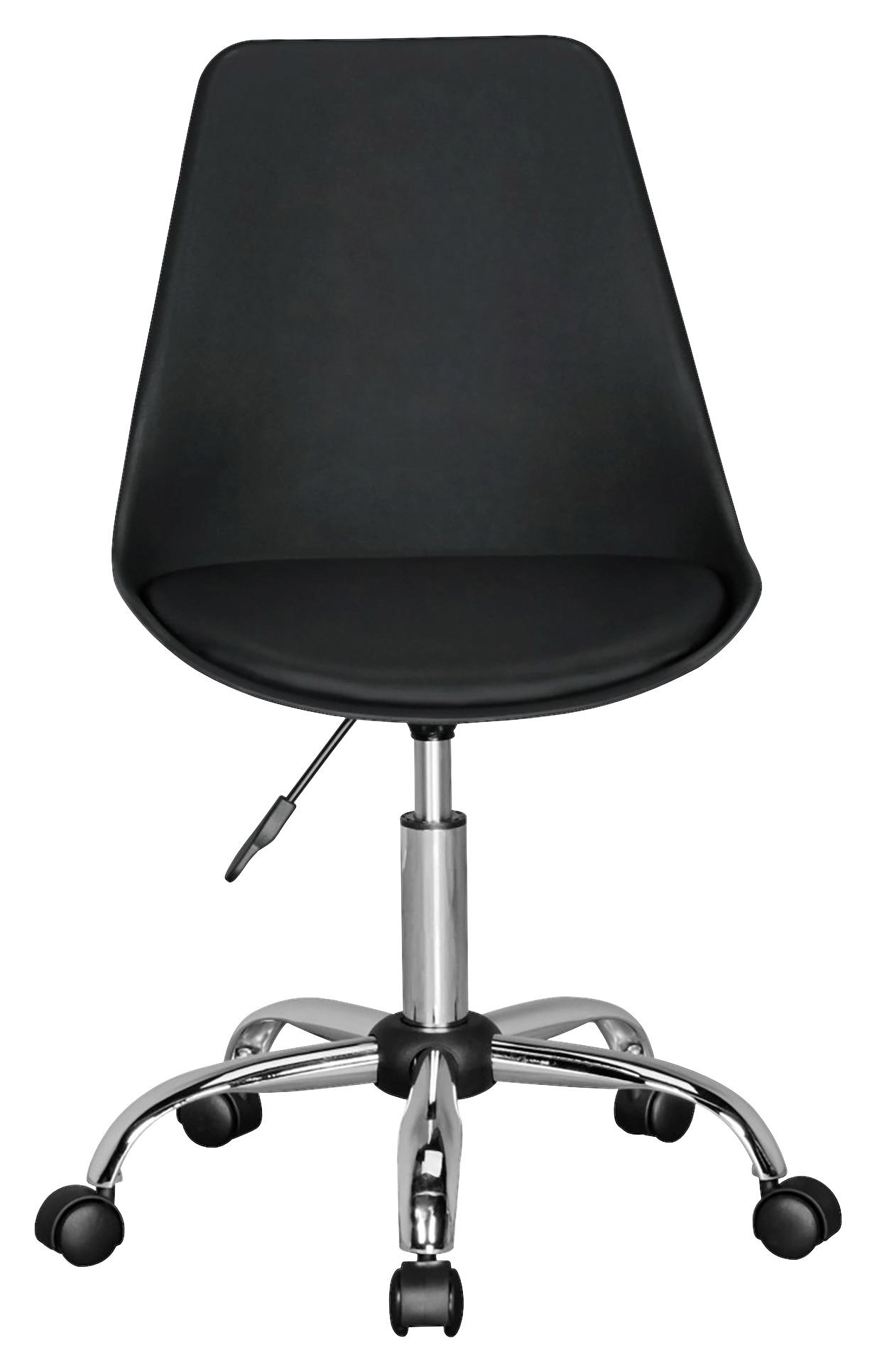 OTOČNÁ STOLIČKA PRE MLÁDEŽ, kožený vzhľad, čierna - čierna/chrómová, Modern, kov/textil (47/95/46cm) - MID.YOU
