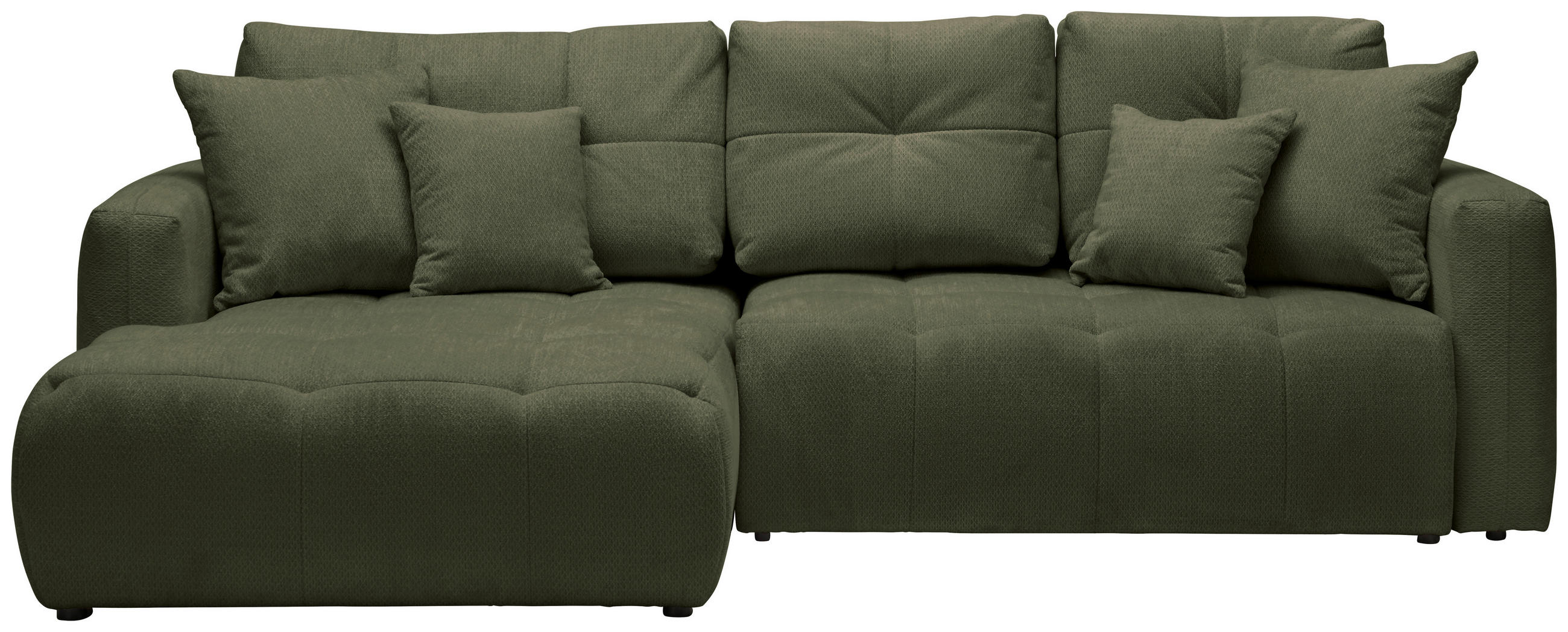 SAROKKANAPÉ textil sötétzöld  - fekete/sötétzöld, Modern, műanyag/textil (172/276cm) - Hom`in