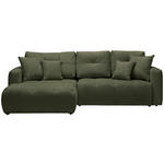 ECKSOFA  in Chenille Dunkelgrün  - Dunkelgrün/Schwarz, MODERN, Kunststoff/Textil (172/276cm) - Hom`in